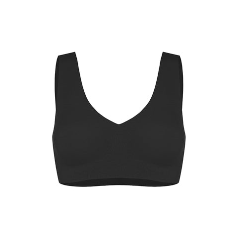 Top brasier sin costuras New cotton Top V Negro