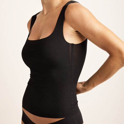 Top Sin Costuras Classic Rib Tank Top Negro Modelo1