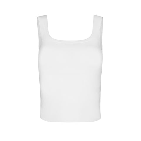 Top Sin Costuras Classic Rib Tank Top Blanco