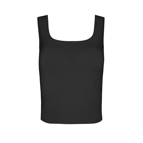 Top Sin Costuras Classic Rib Tank Top Negro