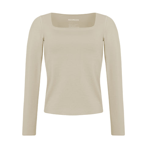 LONG SLEEVE OPEN NECK T-SHIRT
