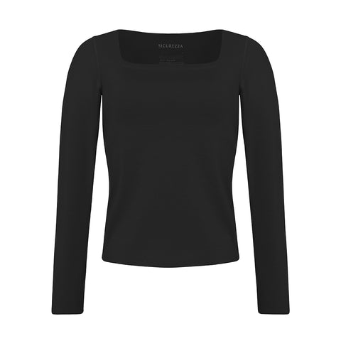 LONG SLEEVE OPEN NECK T-SHIRT